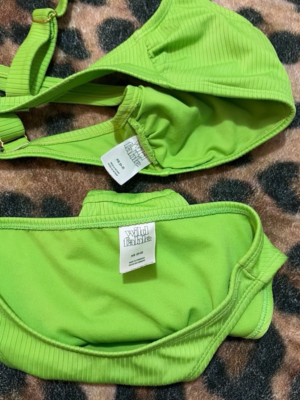 wild fable Bright Lime Ribbed Bikini Set - Picture 3 of 3